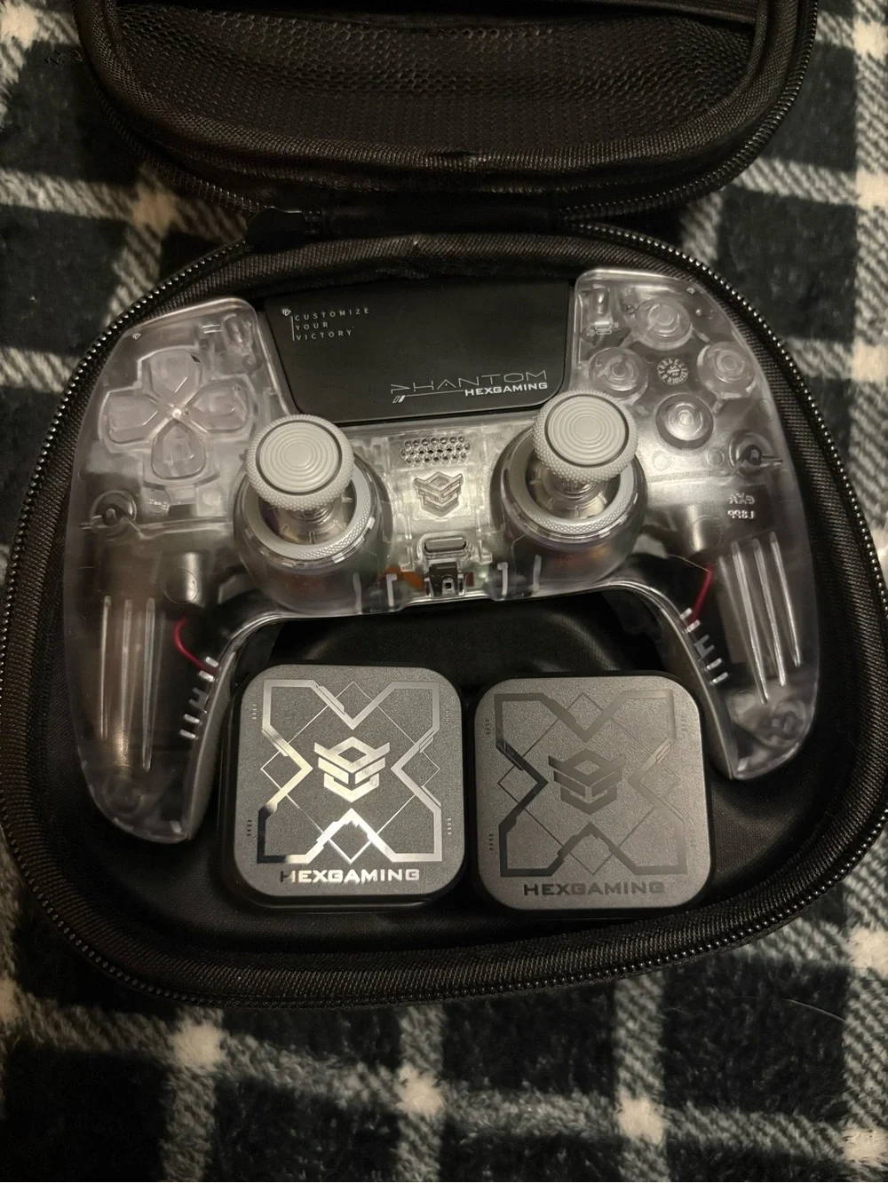 HEXGAMING PHANTOM Controller with Case , Charging Cable & Joysticks Aiming Rings